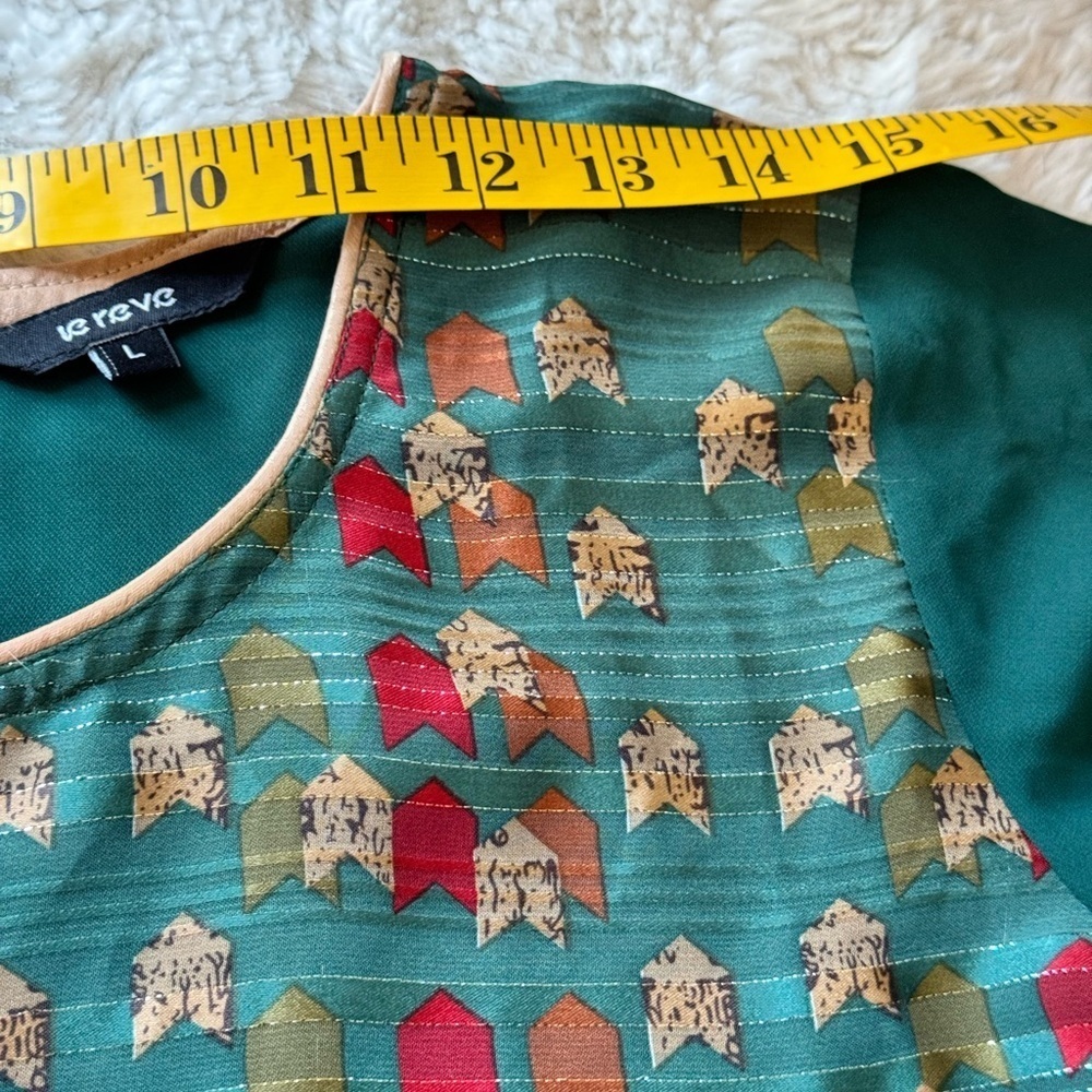 Le Reve All-Over Printed Flared Long Tunic Kurti Size Large - Picture 10 of 11
